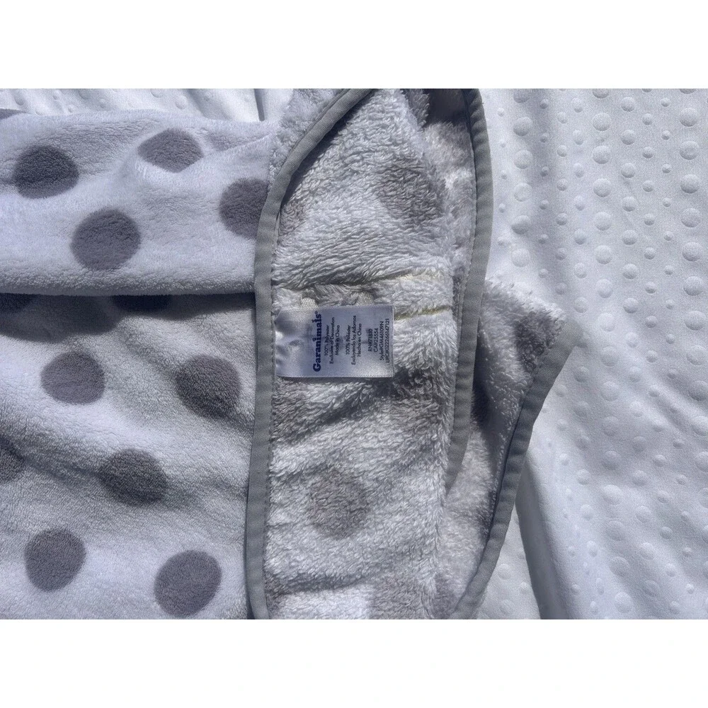 Garanimals Baby Blanket Gray Polka Dot Giraffe Plush Sherpa Security Lovey Warm